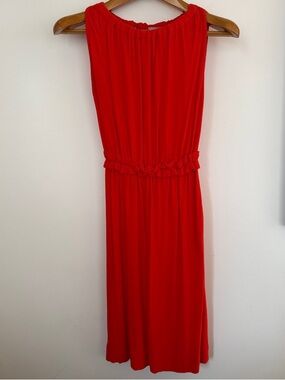 kate spade Red Sleeveless Midi Dress with Gathered Waist